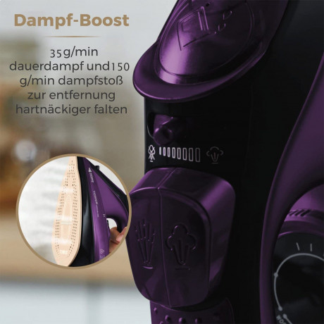 Aoucheni Aoucheni Dampfbugeleisen AJ2085 Kabelloses Dampfbugeleisen, 2400 W  Паровой утюг Aoucheni AJ2085 Беспроводной паровой утюг 2400 Вт