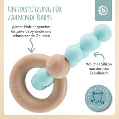 bieco Greifling Holz Natur mit Silikon Kugeln Baby Beissring 7cm Greifring 0 M Beissringe Клатча из натурального дерева с силиконовыми шариками Детское прорезыватель для зубов 7см Захватывающее кольцо 0 М Прорезыватель для зубов