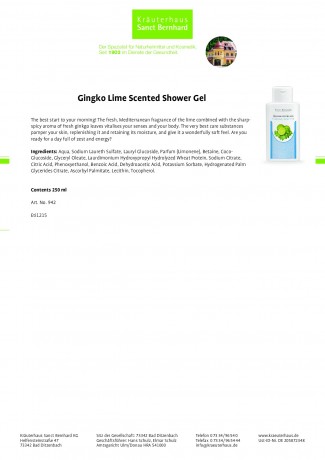 Krauterhaus Sanct Bernhardt Aroma-Set Ginkgo Гинкго Lime 500 ml