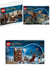 LEGO 3er Set: Harry Potter 30392 Hermines Schreibtisch - Polybag + Ungarischer Hornschwanz + Heulende Hutte und Peitschende Weide Набор из 3 предметов: Гарри Поттер 30392, письменный стол Гермионы — полиэтиленовый пакет + венгерская рогатка + воющий хатт