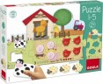 Goula Puzzle 1-5 mit Bauernhoftieren aus Holz Пазл 1-5 с деревянными животными
