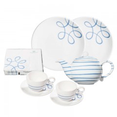 Gmundner Keramik Gmundner Keramik Pur Geflammt Blau Starter-Set Tee 8-tlg. Gmundner Ceramics Pure Flamed Blue Стартовый набор Чай 8 шт.