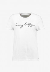 Tommy Hilfiger HERITAGE CREW NECK GRAPHIC TEE Print T-shirt classic white ФУТБОЛКА HERITAGE С КРУГЛЫМ ВЫРЕЗОМ С ГРАФИКОЙ Футболка с принтом классический белый