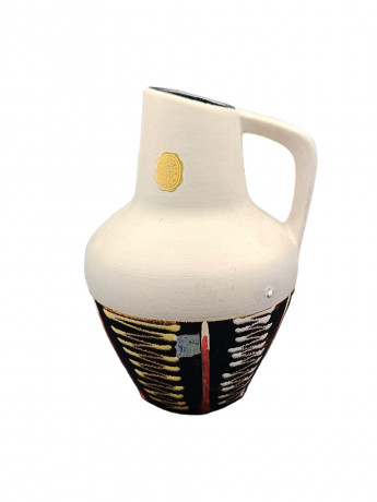 Кувшин винтажный Eckhardt Keramik с черно-красным основанием, керамика, 19 см, Германия, 1970-80гг.