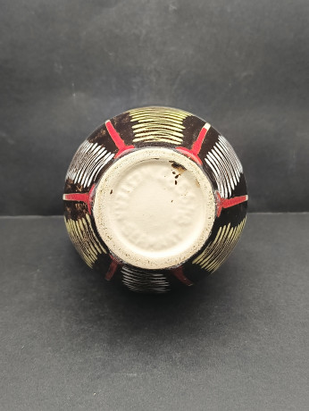 Кувшин винтажный Eckhardt Keramik с черно-красным основанием, керамика, 19 см, Германия, 1970-80гг.