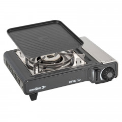 BRUNNER BRUNNER Gaskocher BRUNNER DEVIL SD NG Camping Gaskocher Set Zundsicherung, Vielseitig, (Gaskocher + Grillplatte)  Газовая плиа BRUNNER BRUNNER DEVIL SD NG комплект газовых плит для кемпинга предохранитель зажигания, универсальный, (газовая плита +