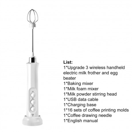 farfi farfi Akku-Stabmixer elektrischer Milchaufschaumer,3 einstellbare Stufen, Schaumherstellung, kabellos Schwarz беспроводной ручной блендер Farfi, электрический вспениватель молока, 3 регулируемых уровня, производство пены, беспроводной