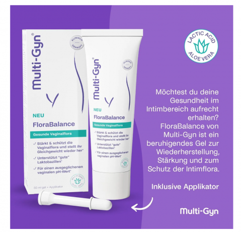 Multi-Gyn FloraBalance 50ml, Гель для восстановления микрофлоры  с молочной кислотой, pH-баланс интимной микрофлоры, 50 мл