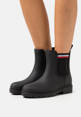 Tommy Hilfiger RAIN BOOT ANKLE ELASTIC Wellies black ДОЖДЕВЫЕ БОТИНКИ С ЭЛАСТИЧНОЙ ЛОДОЧКОЙ Резиновые сапоги черный