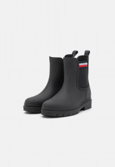 Tommy Hilfiger RAIN BOOT ANKLE ELASTIC Wellies black ДОЖДЕВЫЕ БОТИНКИ С ЭЛАСТИЧНОЙ ЛОДОЧКОЙ Резиновые сапоги черный