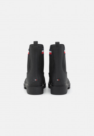 Tommy Hilfiger RAIN BOOT ANKLE ELASTIC Wellies black ДОЖДЕВЫЕ БОТИНКИ С ЭЛАСТИЧНОЙ ЛОДОЧКОЙ Резиновые сапоги черный