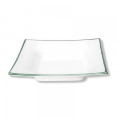 Gmundner Keramik Gmundner Keramik Gruner Rand Suppenteller eckig Trend 20x20 cm Суповая тарелка Gmundner керамическая с зеленым краем, квадратная Trend 20x20 см