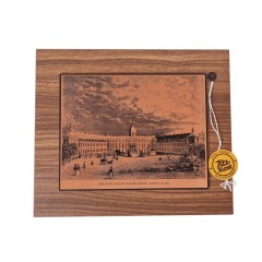 Aitzkunst Гравюра-офорт "Дворцовая площадь в г. Карлсруэ, 1840г.", 22смx25.5см, Германия, 1960-70гг.