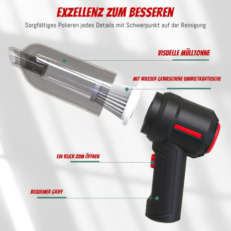 MDHAND MDHAND Akku-Handstaubsauger 3 in 1 Autostaubsauger 6000 Pa, Kartensteckplatz, Schwarz  Беспроводной ручной пылесос MDHAND 3 в 1 автомобильный пылесос 6000 Па, слот для карты, черный