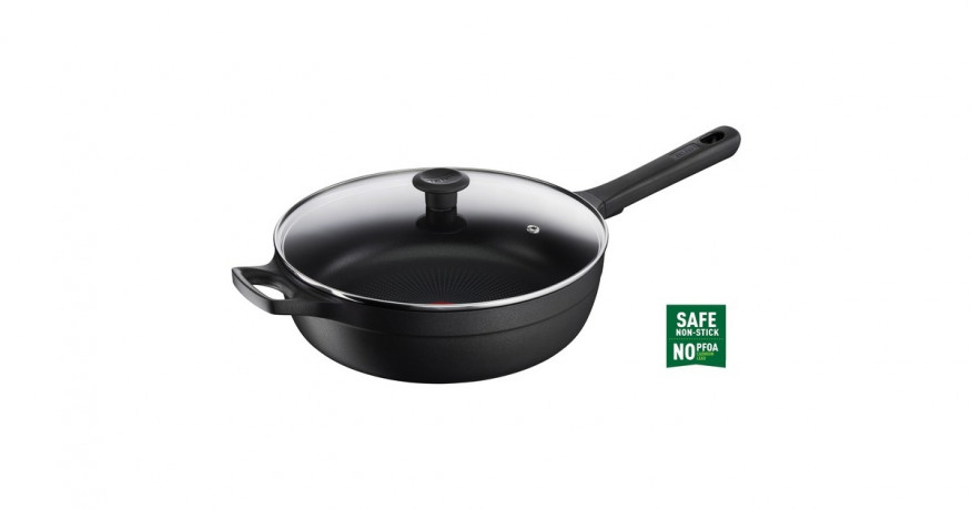 Tefal Tefal Schmorpfanne Trattoria Pro, O 28cm schwarz, mit Glasdeckel  schwarz Сотейник Tefal Trattoria Pro, O 28см, черный, со стеклянной крышкой