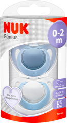 Nuk Соска (успокаивающая) Genius Размер 0, Силикон	, для мальчиков, 2 шт