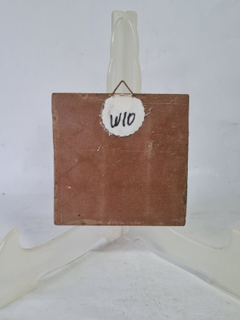 Панно винтажное Wlo "Щеглы на ветке / Х. Арнот", керамика, 10 x 10 см, Германия, 1960-70гг.