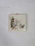 Панно винтажное Wlo "Щеглы на ветке / Х. Арнот", керамика, 10 x 10 см, Германия, 1960-70гг.