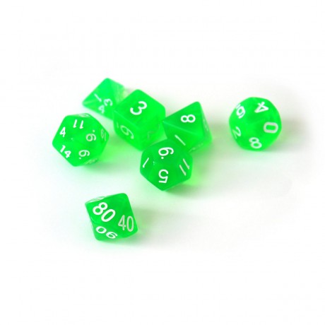 dice4friends 7-tlg. RPG Wurfelset Transparent: Green 7 шт. RPG Dice Set Прозрачный: Зеленый