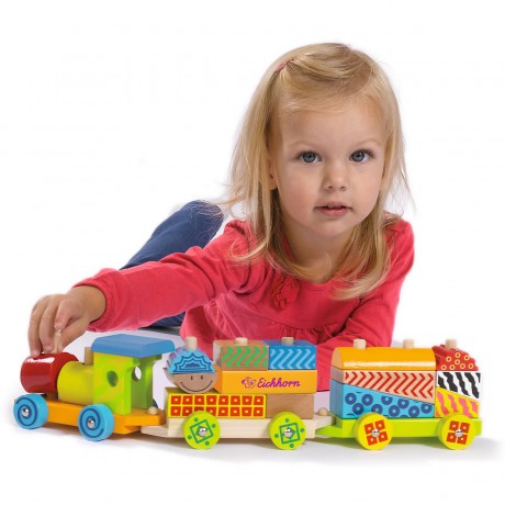 Eichhorn Color Holzzug Цветной деревянный поезд