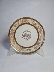 Чайное трио винтажное Mitterteich Bavaria / коллекция Tokio в светло-желтых тонах с золотым декором, фарфор, Германия, 1970-80гг.