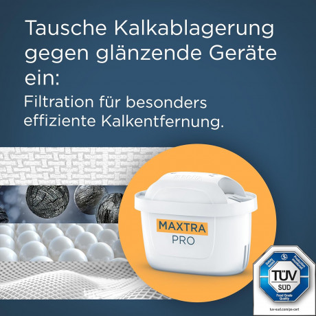 Brita Maxtra Pro Extra Limescale Protection Water Filter Cartridge pack of 4, Фильтрующий сменный картридж Brita Maxtra Pro Extra для максимальной защиты устройства и снижения уровня накипи, примесей и хлора, комплект из 4 штук