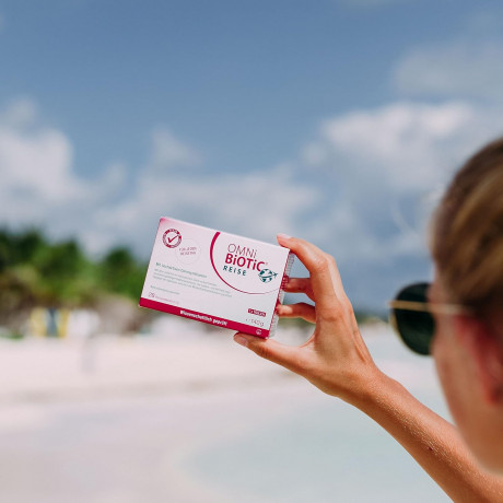 OMNi-BiOTiC Reise 14st x 5g, Пробиотик для кишечника в путешествиях, 5 млрд бактерий, поддержка кишечника и ЖКТ при смене питания, воды и климата, 14 саше х 5г