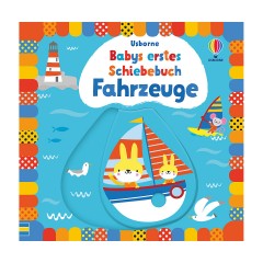 Usborne Verlag Babys erstes Schiebebuch: Fahrzeuge Первая книга слайдов для ребенка: Транспортные средства