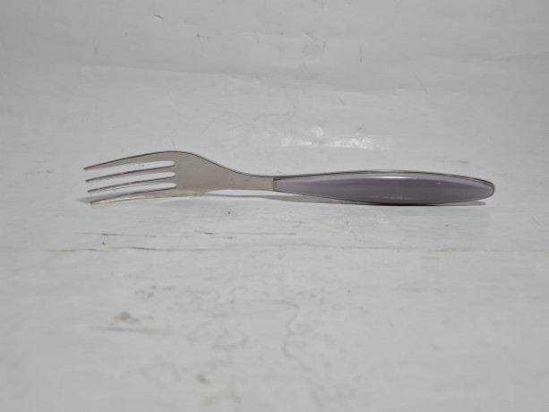 Набор столовых приборов винтажный Guzzini / Коллекция "Feeling", с цветными ручками, пластик / сталь, 23 см, Италия, 1990-2000гг.