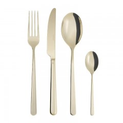 Sambonet Sambonet Linear - Edelstahl / PVD champagnerfarben Besteckset 24-tlg. Vollheft / Monoblock Sambonet Linear - набор столовых приборов из нержавеющей стали / PVD цвета шампанского, 24 предм. Полный буклет/моноблок