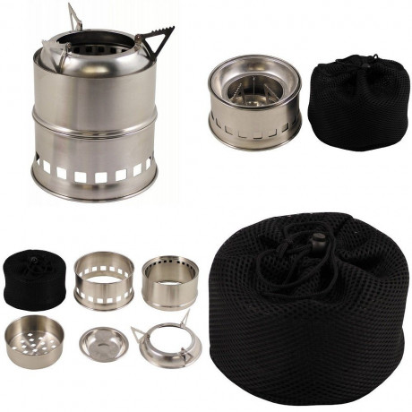 FoxOutdoor FoxOutdoor Gaskocher Outdoor-Ofen, "Forest", Edelstahl, (Set, 6-St., mit Transportbeutel), geeignet fur Festbrennstoffe Газовая плита FoxOutdoor, уличная печь, "Лес", нержавеющая сталь, (набор, 6 шт, с сумкой для транспортировки), по