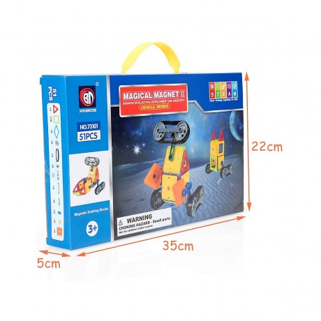 COSTWAY Magnetspielzeug 51 Teile Magnetische Bausteine Магнитная игрушка 51 деталь Магнитные строительные блоки