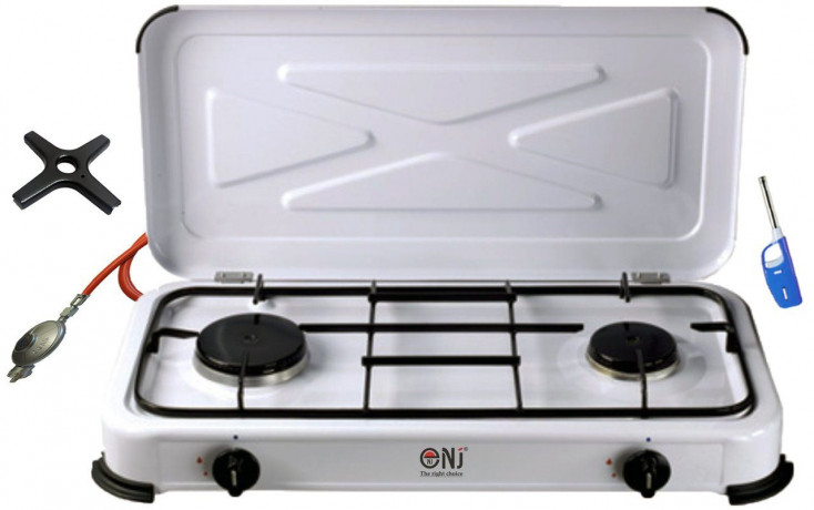 NJ The right choice NJ The right choice Gaskocher NJ-02, Propan Gaskocher 2 flammig Campingkocher 3,4 KW mit Deckel  NJ Правильный выбор газовая плита NJ-02, газовая плита на пропане 2 пламени походная плита 3,4 кВт с крышкой