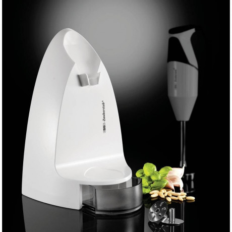 Esge Esge Stabmixer Zauberbasis, On Top gibt es noch eine Mulde, in die der Zerkleinerer passt  Волшебная основа для ручного блендера Esge, сверху корыто, в которое помещается измельчитель.