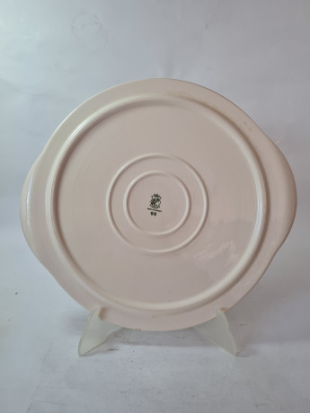 Блюдо винтажное Staffel Limburg, белый фарфор с декором из красных роз, 24 x 1,5 см, Германия, 1960-70гг.