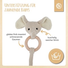 bieco Greifling Holz Natur und Baumwolle Baby Beissring 10 cm Greifring 0 M Babyrassel Greiflinge Кольцо для прорезывания зубов из натурального дерева и хлопка Кольцо для прорезывания зубов для младенцев 10 см Кольцо-ручка 0 M Детская погремушка Кольца дл