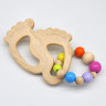 glucksWunder Holz Greifling Beissring Babyfusschen mit Geschenkverpackung Деревянное кольцо для прорезывания зубов детские ножки с подарочной коробкой
