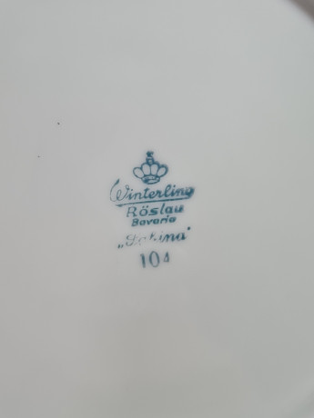 Чайное трио винтажное Winterling Roslau Bavaria / Sabina с розовыми цветами и обильным золотым узором, фарфор, Германия, 1960-70гг.