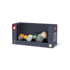 Janod Nachzieh-Raupe aus Holz Kollektion Sweet Cocoon Babyund Kleinkindspielzeug Farbe auf Wasserbasis Spielzeug zum Ziehen Laufen lernen Ab 1 Jahr Деревянная гусеница Коллекция Sweet Cocoon Игрушки для малышей и малышей Краска на водной основе Игрушка-тя