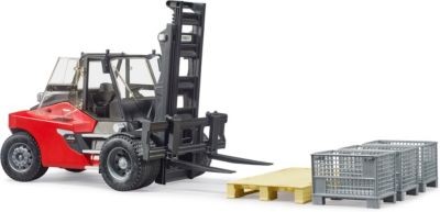 Bruder Gabelstapler Linde HT 160 mit Palette + 3 Gitter Вилочный погрузчик Linde HT 160 с поддоном + 3 решетки