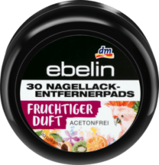 ebelin Жидкость для снятия лака, в пакетиках, без ацетона, с фруктовым ароматом 30 шт.