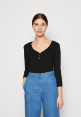 Tommy Hilfiger SLIM Long sleeved top black SLIM Топ с длинными рукавами черный