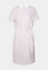 Tommy Hilfiger COOL SHIFT SHORT DRESS  Jersey dress white/pastel pink COOL SHIFT SHORT DRESS Платье из джерси белый/пастельно-розовый