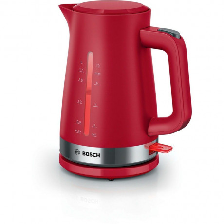 BOSCH BOSCH Wasserkocher TWK4M224, 1,7L 2400W Edelstahl Innenbeleuchtung Uberhitzungsschutz rot  Чайник BOSCH TWK4M224, 1,7 л, 2400 Вт, нержавеющая сталь, внутреннее освещение, защита от перегрева, красный