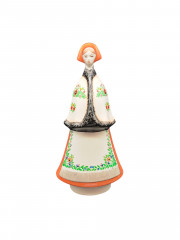 Статуэтка винтажная Aquincum "Венгерская женщина в национальном костюме", Будапешт, ручная роспись, фарфор, 20 х 10 см, Венгрия, 1950-60гг.