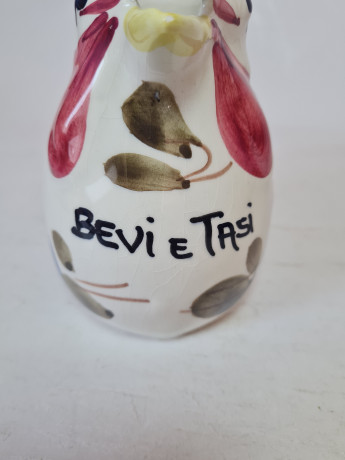 Кувшин винтажный Bassano с разноцветным рисунком "Петух", 15,5 x1 4,5 см, Италия, 1960-70гг.