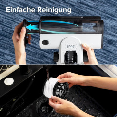 Levoit Levoit Akku-Hand-und Stielstaubsauger, 180,00 W, beutellos, Staubsauger mit Tierhaarduse, Anti-Haar-Verwicklung max 50min Laufzeit  Беспроводной ручной и стержневой пылесос Levoit, 180,00 Вт, без мешка, пылесос с насадкой для шерсти животных, предо