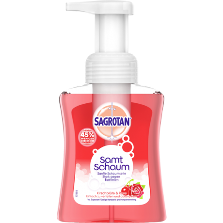 Sagrotan Samt Schaum Sanfte Schaumseife Kirschblute & Rose Сагротан Нежное мыло-пенка для рук Цветы вишни и розы, 250 мл