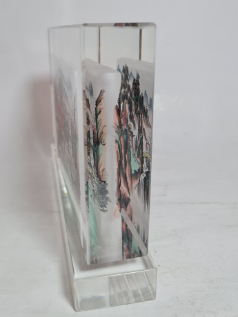 Декоративная 3Д картина в стекле, 19 x 11 x 3 см, в заводской подарочной коробке, коробка 21 x 4 x 2 см, Германия, 1960-70гг.