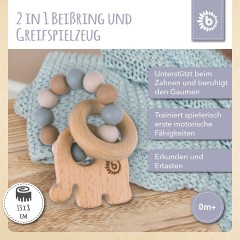 bieco Greifling Holz Natur mit Silikon Kugeln Baby Beissring Greifring Zahnen Beissringe Игрушка-захват из натурального дерева с силиконовыми шариками детский прорезыватель для зубов прорезыватель для зубов прорезыватель для зубов